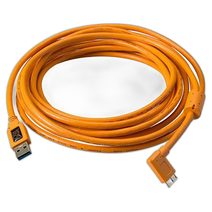 Tether Tools Tetherpro Usb 3.0 A Male To Micro B Right Angle 15ft Orange