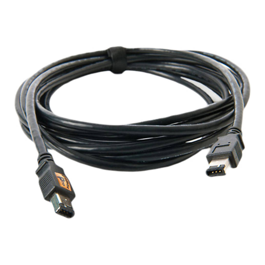 TetherPro FireWire 400 - 6 to 6 pin 15 FT BLK