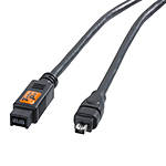 TetherPro FireWire 800/400 - 9 to 4 pin 15FT BLK 1