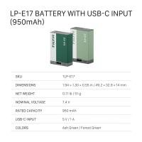 Tilta LP-E17 Battery with USB-C Input - Forest Green 8