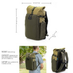 Tenba Fulton V2 14L Backpack/Daypack Tan/Olive 6