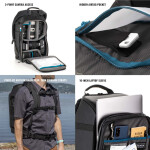 Tenba Axis V2 24L Backpack Black (2 DLSR CameraS, 6-8 Lens, 17in Laptop) 9
