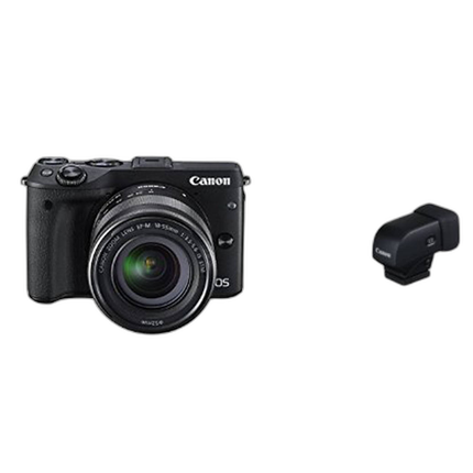 Used Canon M3 Mirrorless Camera w/18-55mm Black and EVF-DC1 - Excellent
