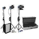 Used Arri 3 Light Tungsten Fresnel Kit 150/300/650 with stands/case - Good 0