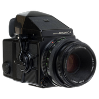 Used Bronica ETRSI W/ Metered Finder, 120 Back, and 75MM F/2.8 - Good 0