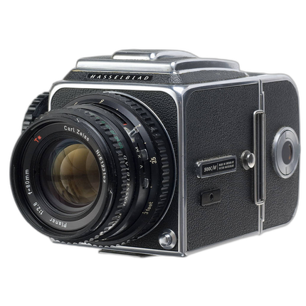 Used Hasselblad 500C Chrome w/ 80mm f/2.8 C Chrome and A12 - Good