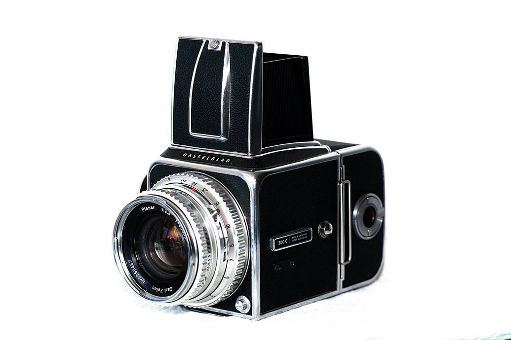 Used Hasselblad 500CM w/ 80mm CF T*, WLF.  and  A12 Film Back - Good