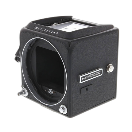 Used Hasselblad 500 C/M Black Body with WLF and A12 Film Back - Good