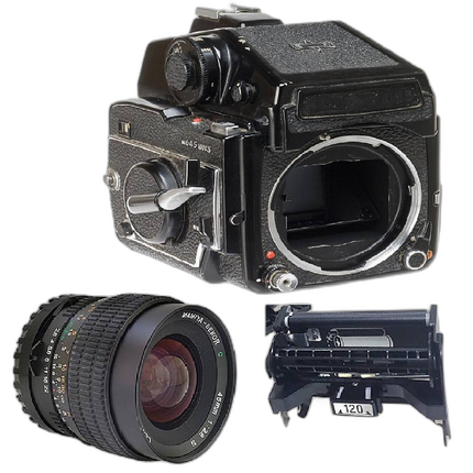 Used Mamiya 645 1000S, 45mm f/2.8, Winder, Prism, 3 120 Holders - Good