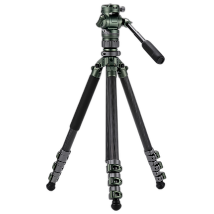 Open Box Tilta VT05 Travel Video Carbon Fiber Tripod - Forest Green