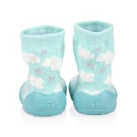 Nuby Baby Rubber Shoes Medium Aqua Clouds Only 1