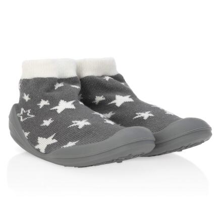 Nuby Baby Rubber Shoes Large Gray Stars Only