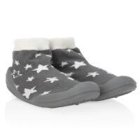 Nuby Baby Rubber Shoes Large Gray Stars Only 0