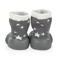 Nuby Baby Rubber Shoes Large Gray Stars Only 5