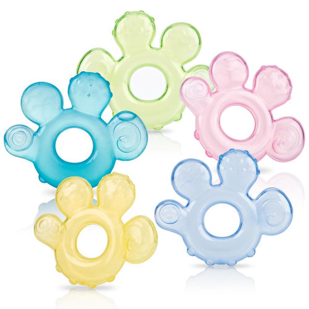 WATER FILLED HAND TEETHER APPLE TEETHER ON A RING