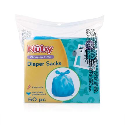 Nuby 50 Count Diaper Sacks Scented Scented Bags