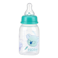 Nuby 4oz Clear Round with Silicone Nipple Printed Bottle 2