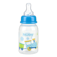 Nuby 4oz Clear Round with Silicone Nipple Printed Bottle 3