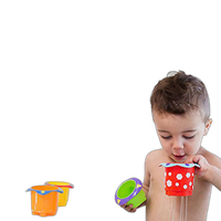 5pk Stackable Bath Cups 16pc Bath Tub Foam Animal 4