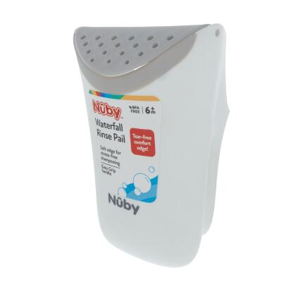Nuby Bath Rinse Pail With Strainer White N Gray