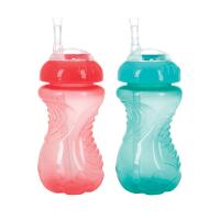 2pk 10oz Thin Soft Straw Cup No-Spill Gripper w/ New Straw 3