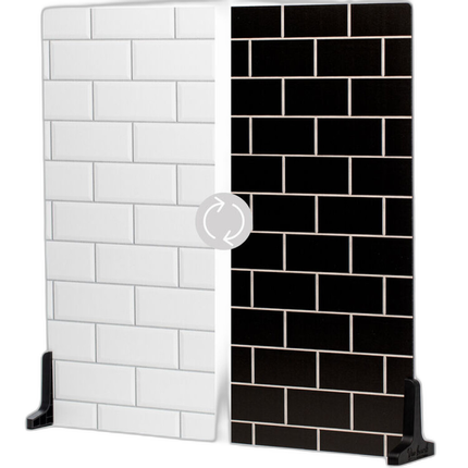 V-Flat World 24x24in Duo-Board Background (White/Ebony Subway Tile)