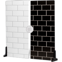 V-Flat World 24x24in Duo-Board Background (White/Ebony Subway Tile) 0