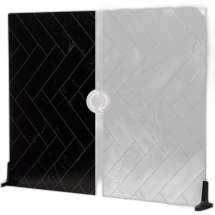 V-Flat World 30X40in Duo-Board Background (Zigzag Marble White/Black)