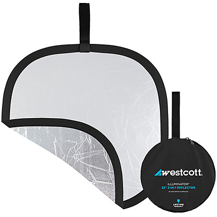 Westcott Illuminator Collapsible 2-in-1 Silver/White Bounce Reflector 22in