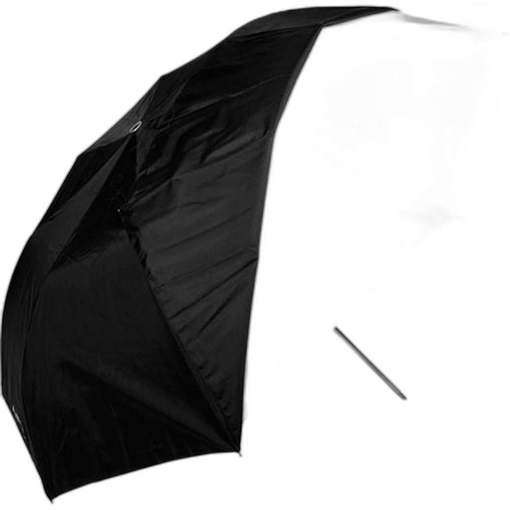 Westcott 43Inch Optical White Satin Umbrella W/Removable Black Cover