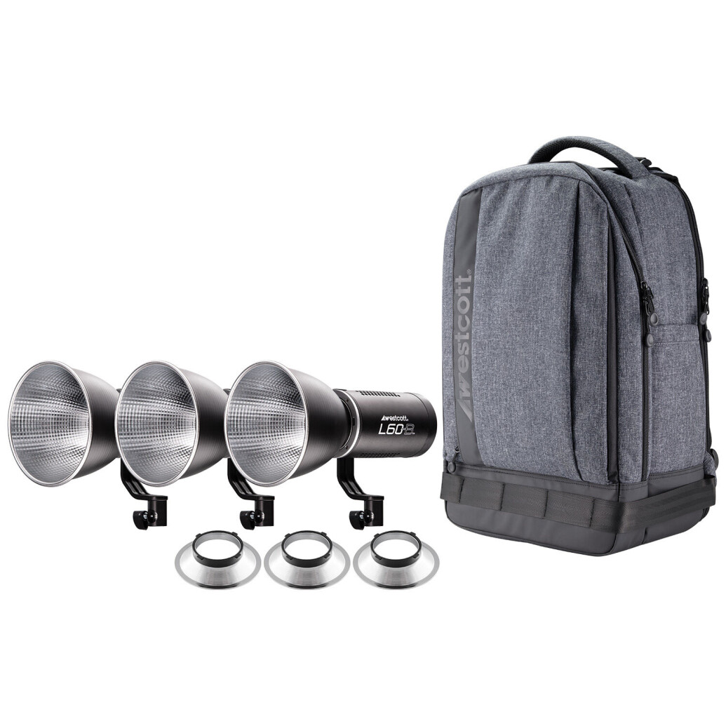 Westcott L60-B Bi-Color COB LED 3-Light Backpack Kit