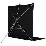Westcott X-Drop Pro Wrinkle-Resistant Backdrop Kit - Rich Black Sweep (8FT x 1