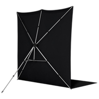 Westcott X-Drop Pro Wrinkle-Resistant Backdrop Kit - Rich Black Sweep (8FT x 1