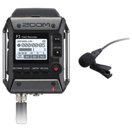 Zoom F1 Field Recorder with Lavalier Microphone