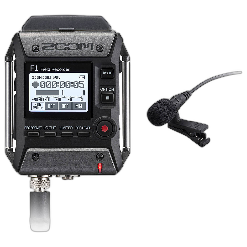 Zoom F1 Field Recorder with Lavalier Microphone