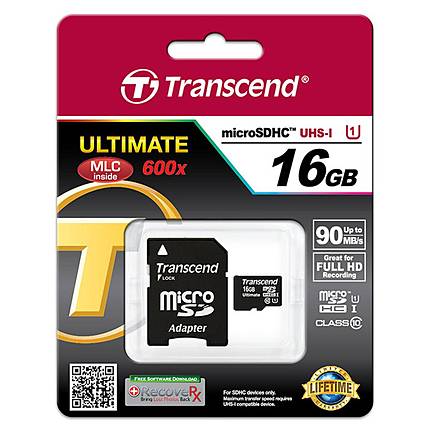 Transcend 16GB 300x UHS-1 Class 10 Micro SDHC Memory Card