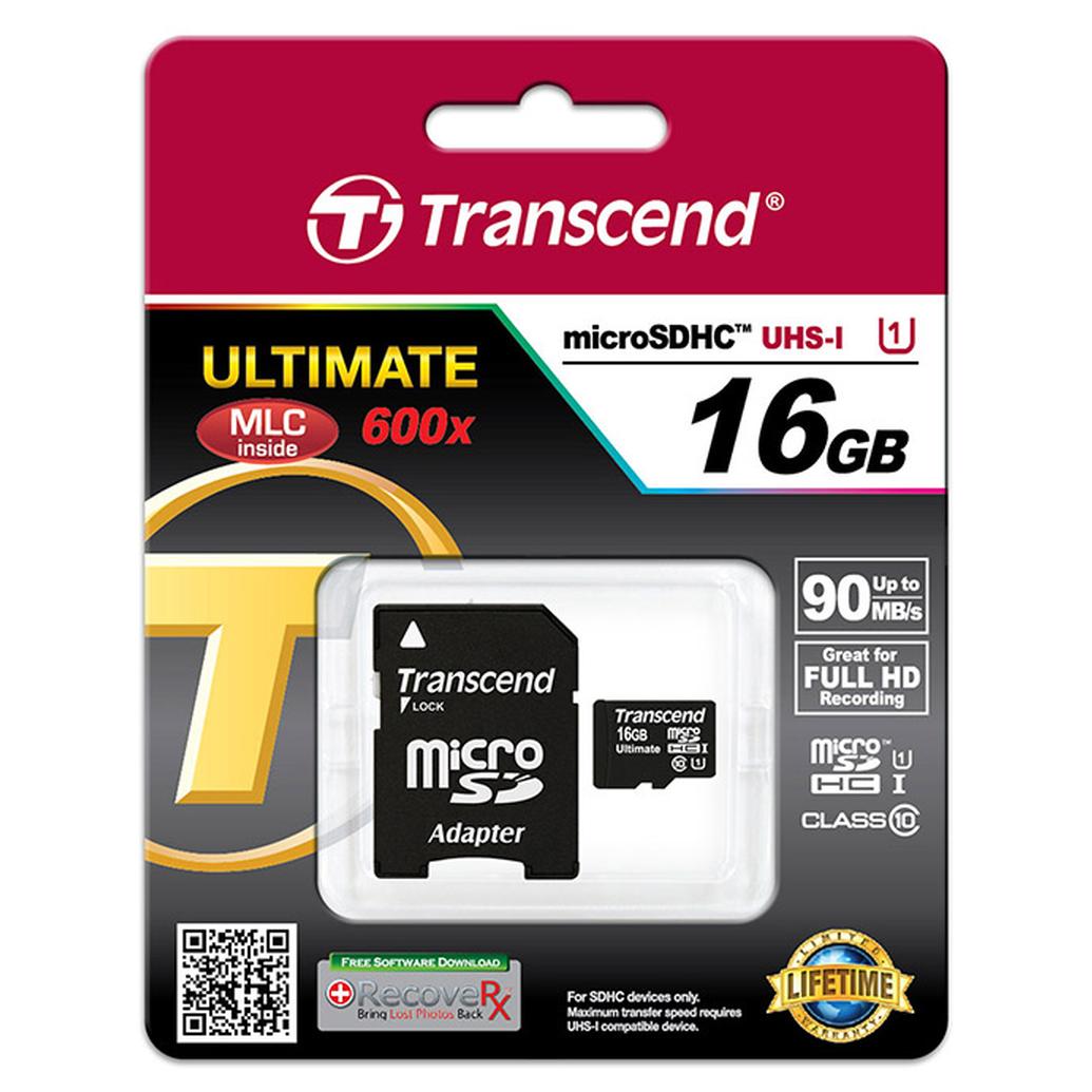 Transcend 16GB 300x UHS-1 Class 10 Micro SDHC Memory Card