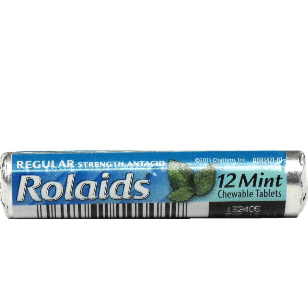 Rolaids Chewable Mints Roll of 12 Tablets (One Roll Only)