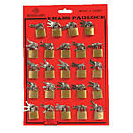 Brass Mini Padlocks 20mm 24ct on a Card 0