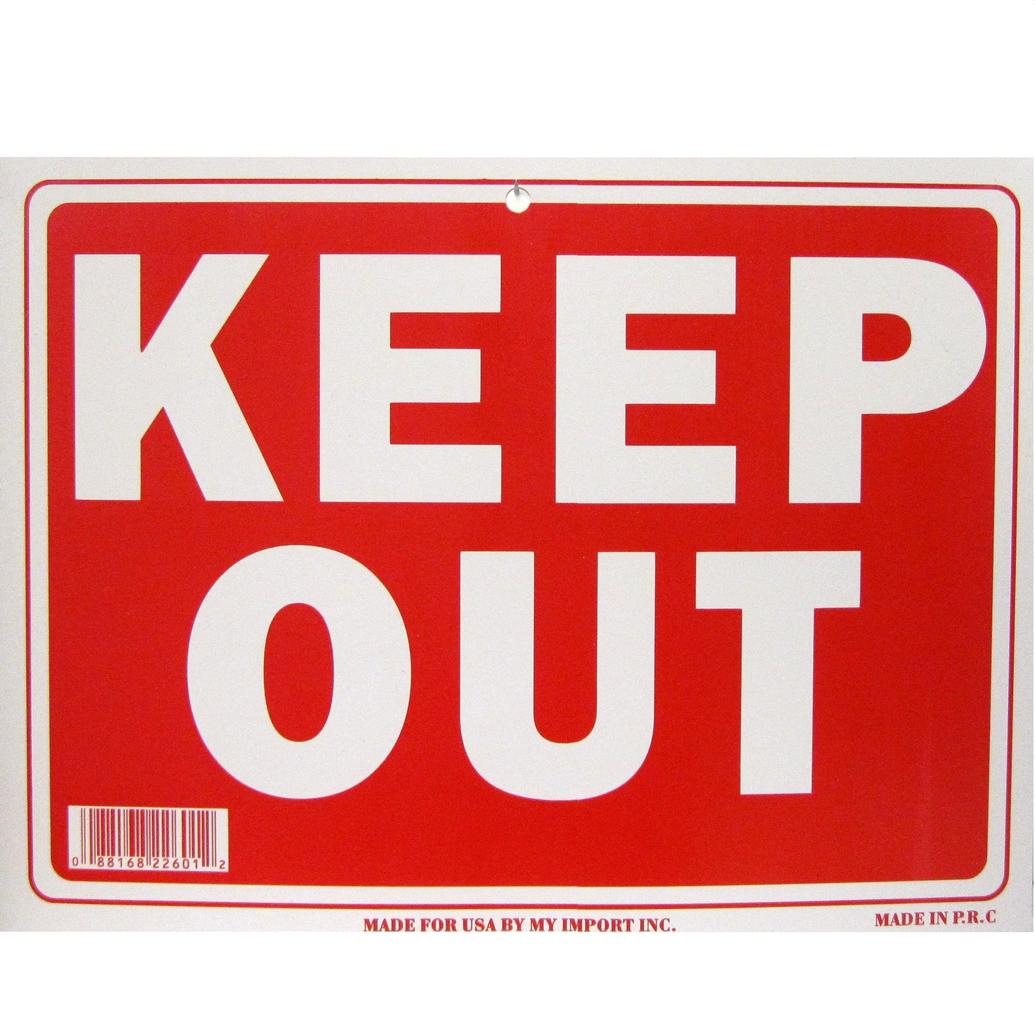 Signs 12pk Keep Out 9in x 12in Plastic