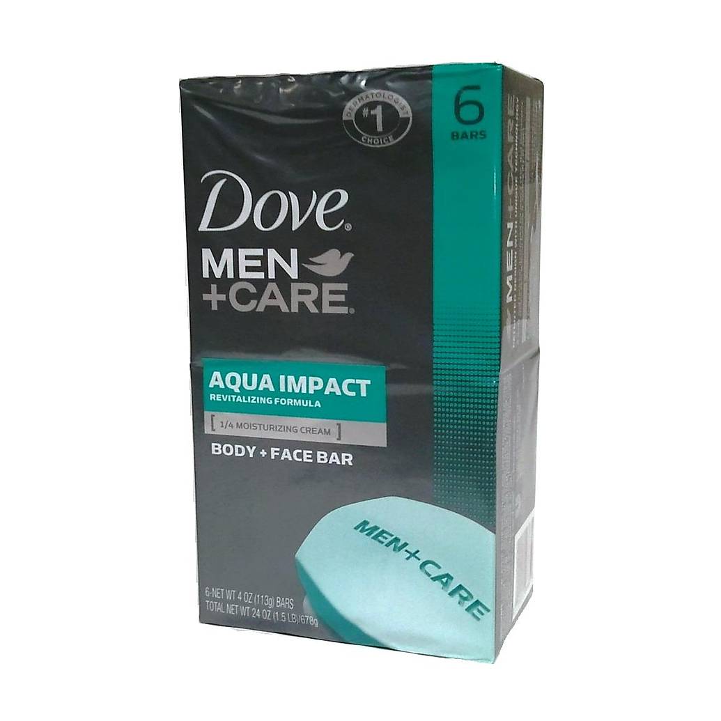Dove Soap Mens 6pk Aqua Impact (x4oz)