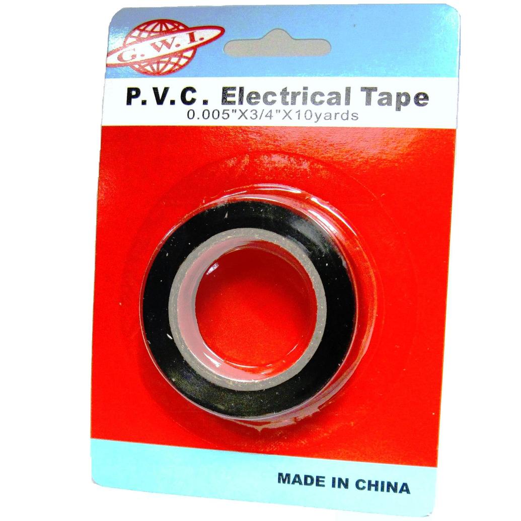 Electrical Tape PVC 3/4inch x 10yds Carded