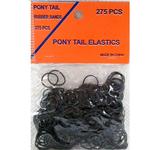 Pony Tail Rubber Bands 275ct on a Hangable Card (Black) 0