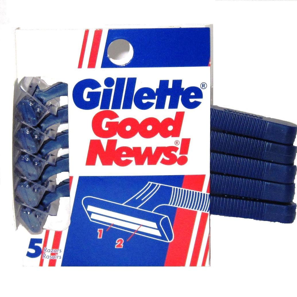 Gillette GoodNews 5 Pack Disposable Razors (Sold By The Dozen 5 Pks)