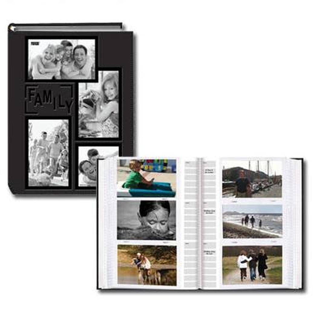 Pioneer 4 x 6 In. Collage Frame Embossed Photo Album (300 Photos)-Black