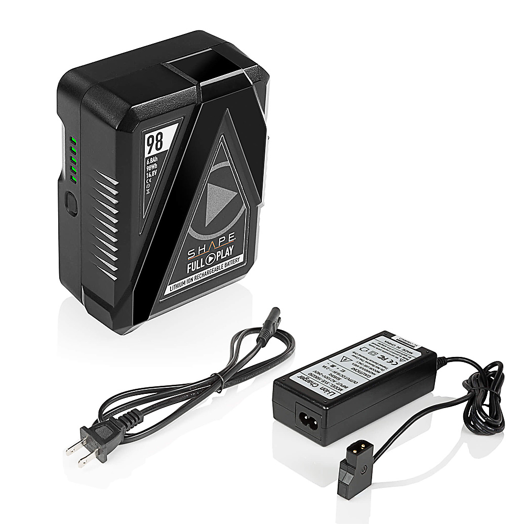 Shape Full Play V-Mount Battery Kit with Portable D-Tap Charger - 98Wh Batte