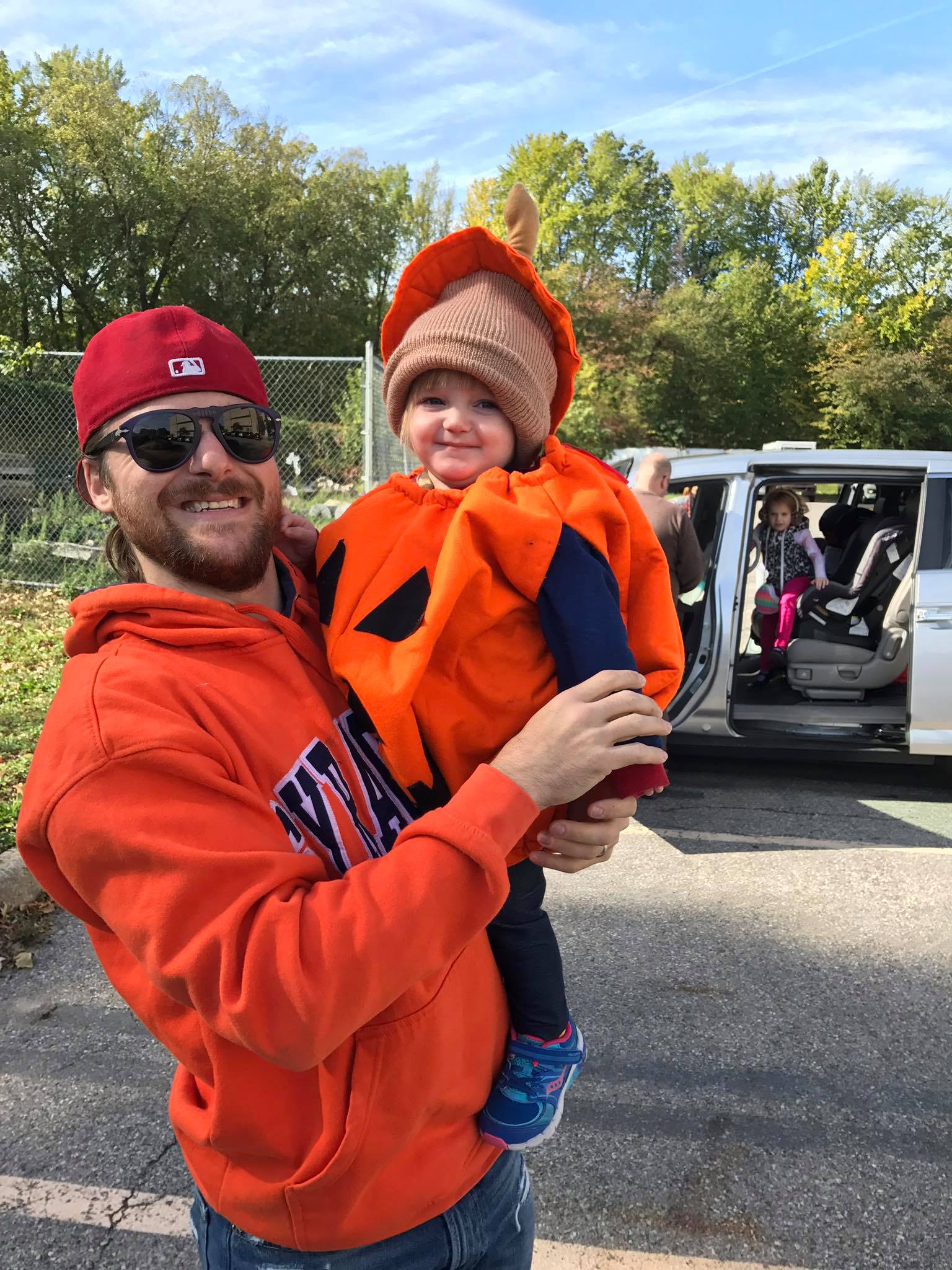 Alexander with his daughter on Halloween